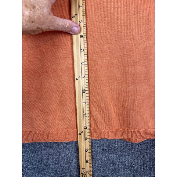 Orvis Sleeveless Turtleneck Sweater Vest Women L/XL Orange Excellent Cropped - Picture 6 of 8